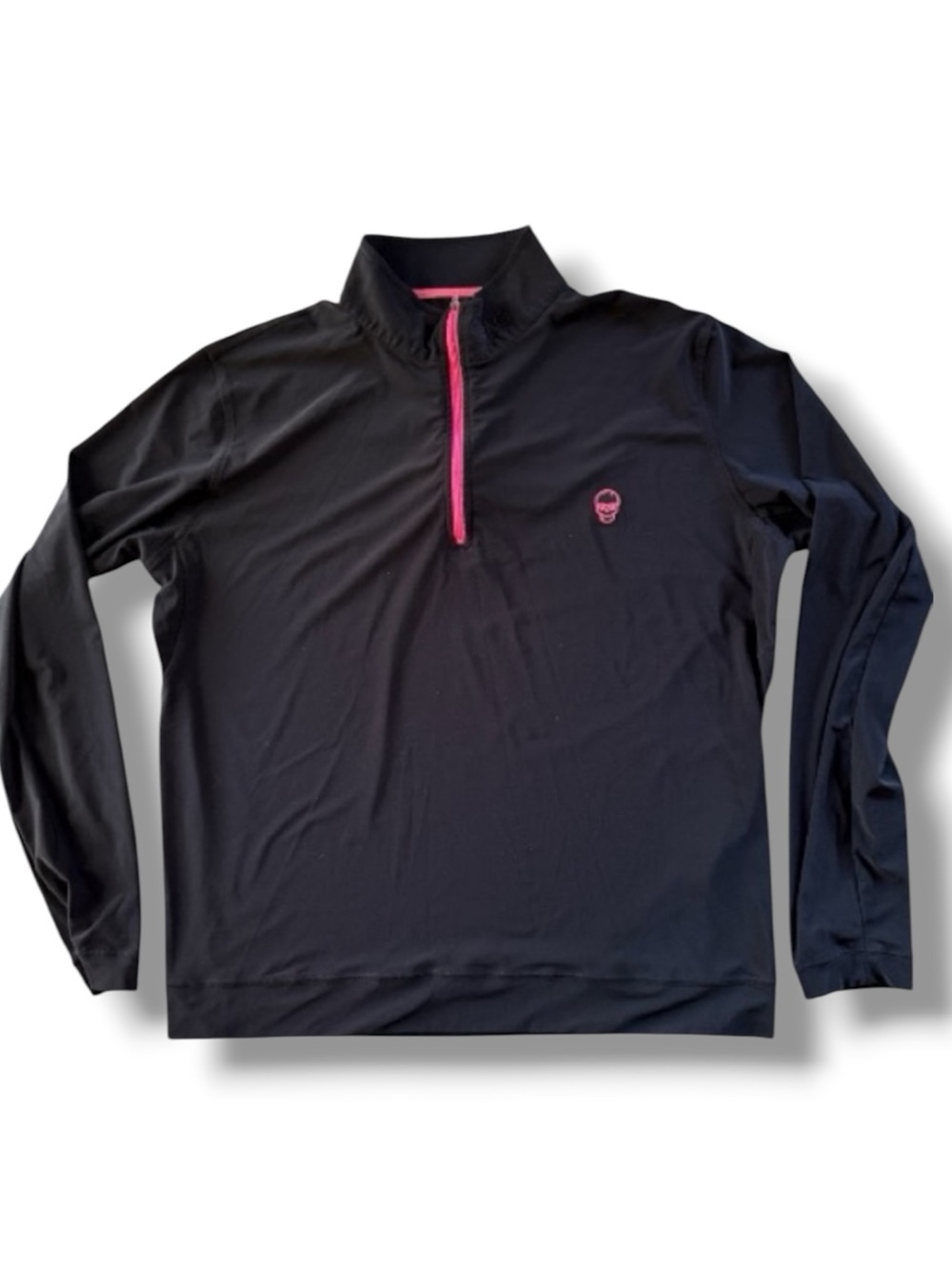 Swag Golf Drop 2.0 SWAG Skull Quarter-Zip Sweater Black Neon Size Large